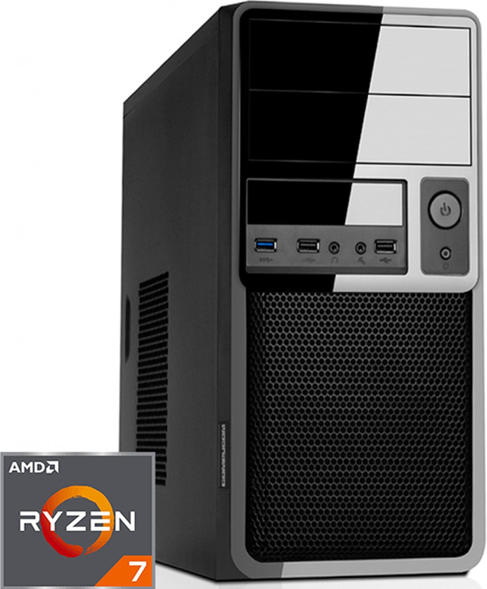 AMD Desktop PC met Ryzen 7 - 16GB RAM - 500GB NVMe M.2 SSD - WiFi - Bluetooth - Windows 11 Pro (DT-373213) (8719925373213)