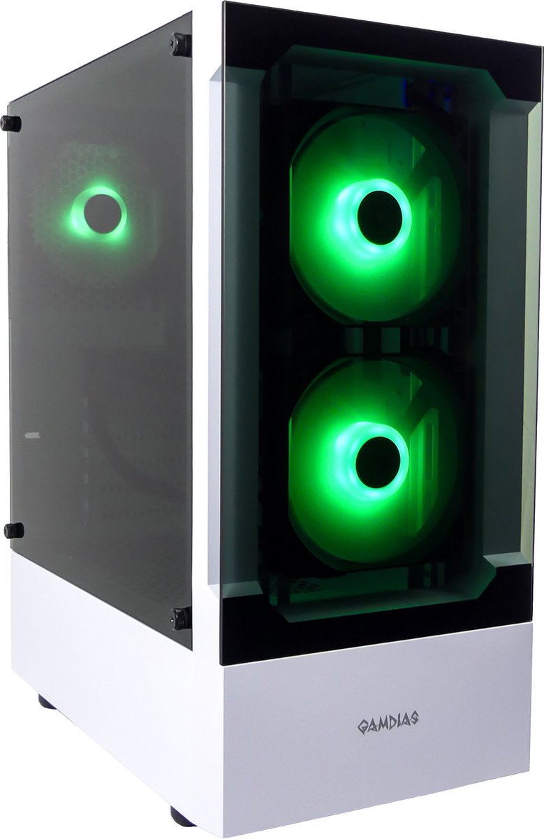 AMD Ryzen 5 6-Core RGB Game PC WHITE - RTX 3060 12GB - 32GB 3200 RAM - 1TB M2.0 NVME SSD - WIFI - Win11 PRO - Gamdias Talos E3 Wit (8720937103101)
