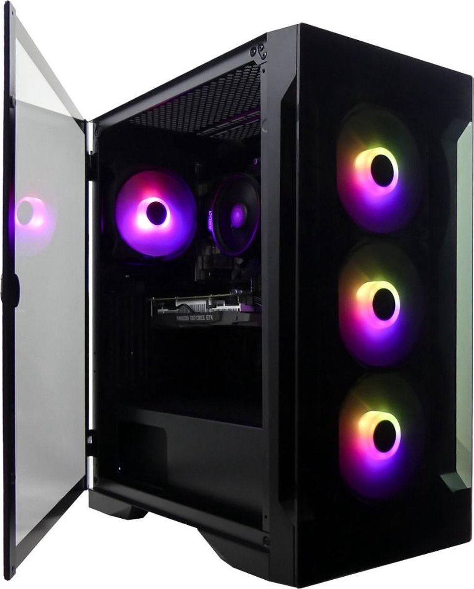 AMD Ryzen 5 8400F 8e Generatie High-End Game PC - GeForce RTX 4060 ti 8GB - 32GB DDR5 RAM - 1TB SSD - Met Magneetdeur en Energiezuinige 80Plus BRONZE Voeding - WiFi - Windows 11 PRO - ELITE E2 (8720153600620)
