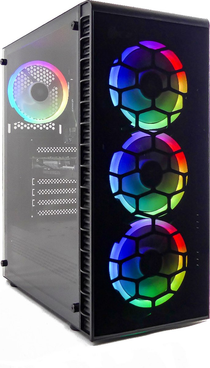 Basic 6-Core Allround Game PC - Ryzen 5 5500 - RTX 4060 8GB - 16GB RAM - 500GB SSD - 2TB HDD - WIFI - WIN11 PRO - BLACK (8720937102593)