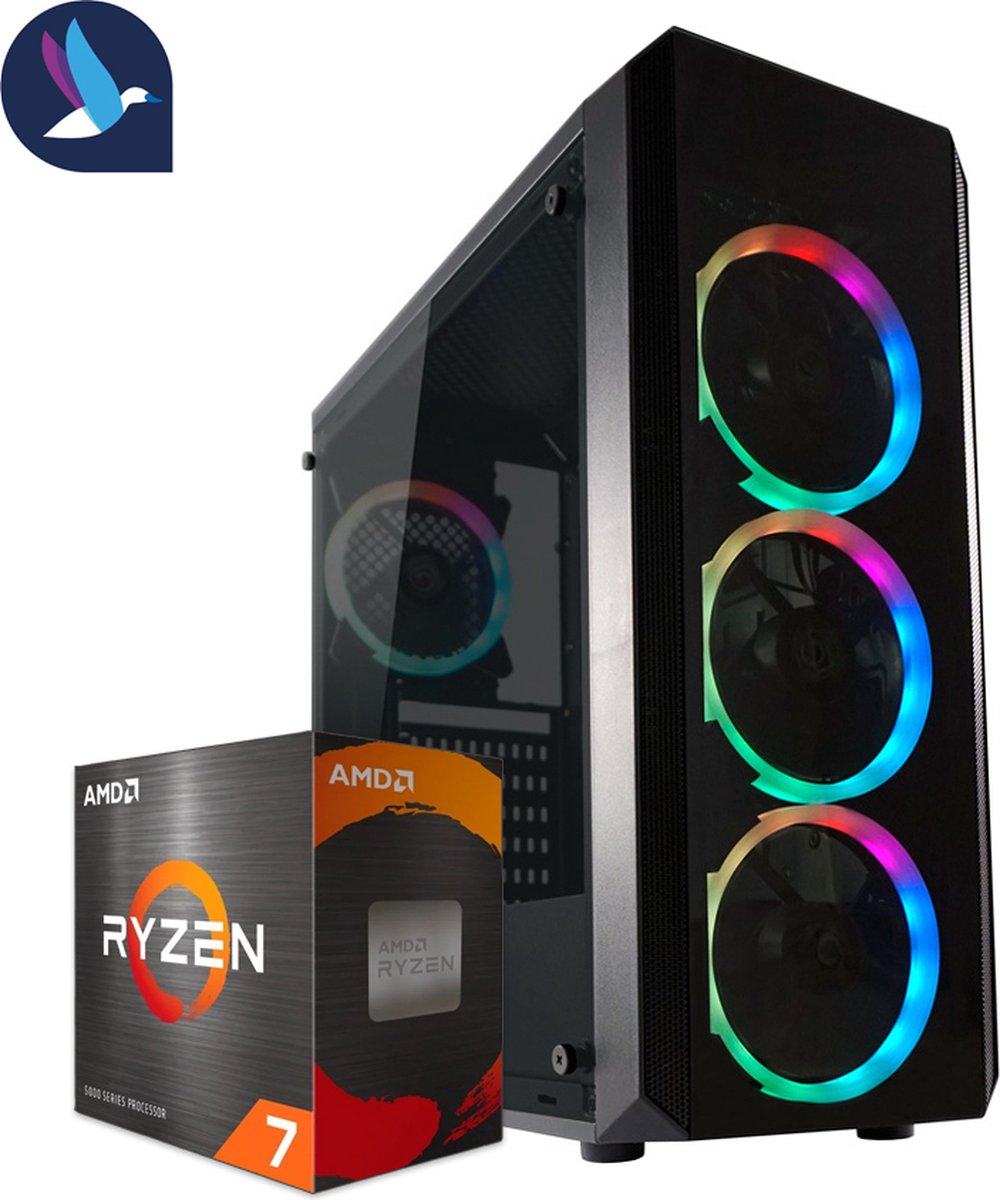 Circular RGB Gaming PC | AMD Ryzen 7 - 5700G | 16 GB DDR4 | 500 GB SSD - NVMe | Windows 11 Pro (8720726935814)