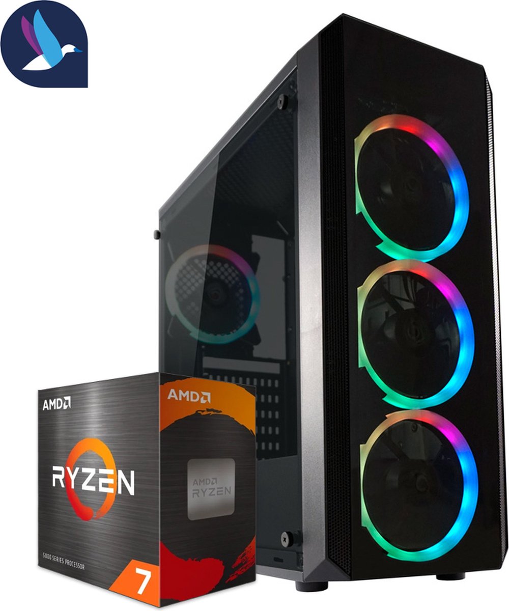 Circular RGB Gaming PC | AMD Ryzen 7 - 5700G | AMD Radeon RX 7700 XT - 12 GB | 32 GB DDR4 | 1 TB SSD - NVMe | Windows 11 Pro (8721161188087)