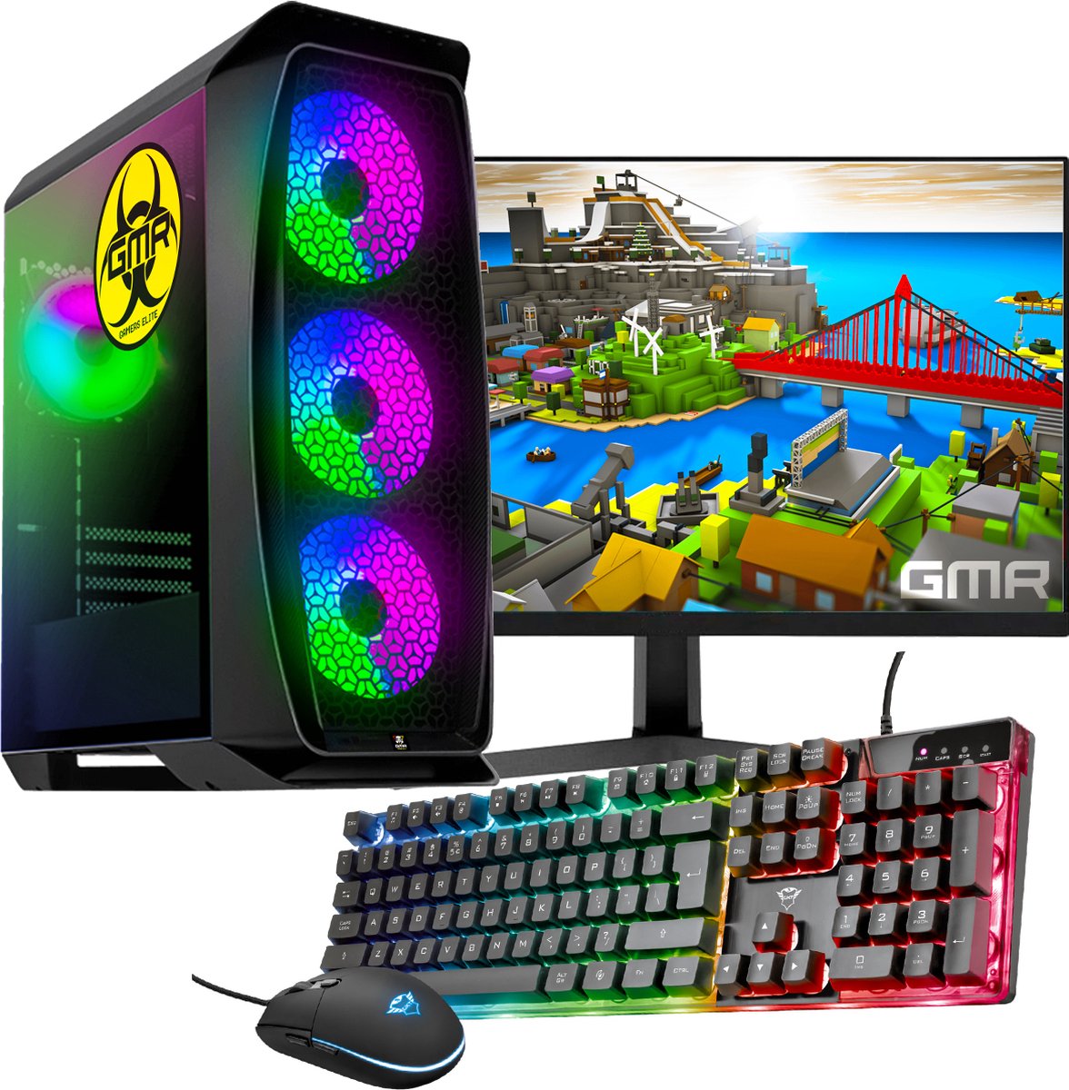 Complete Ryzen 5 Budget 6-Core Game PC Setup met 24