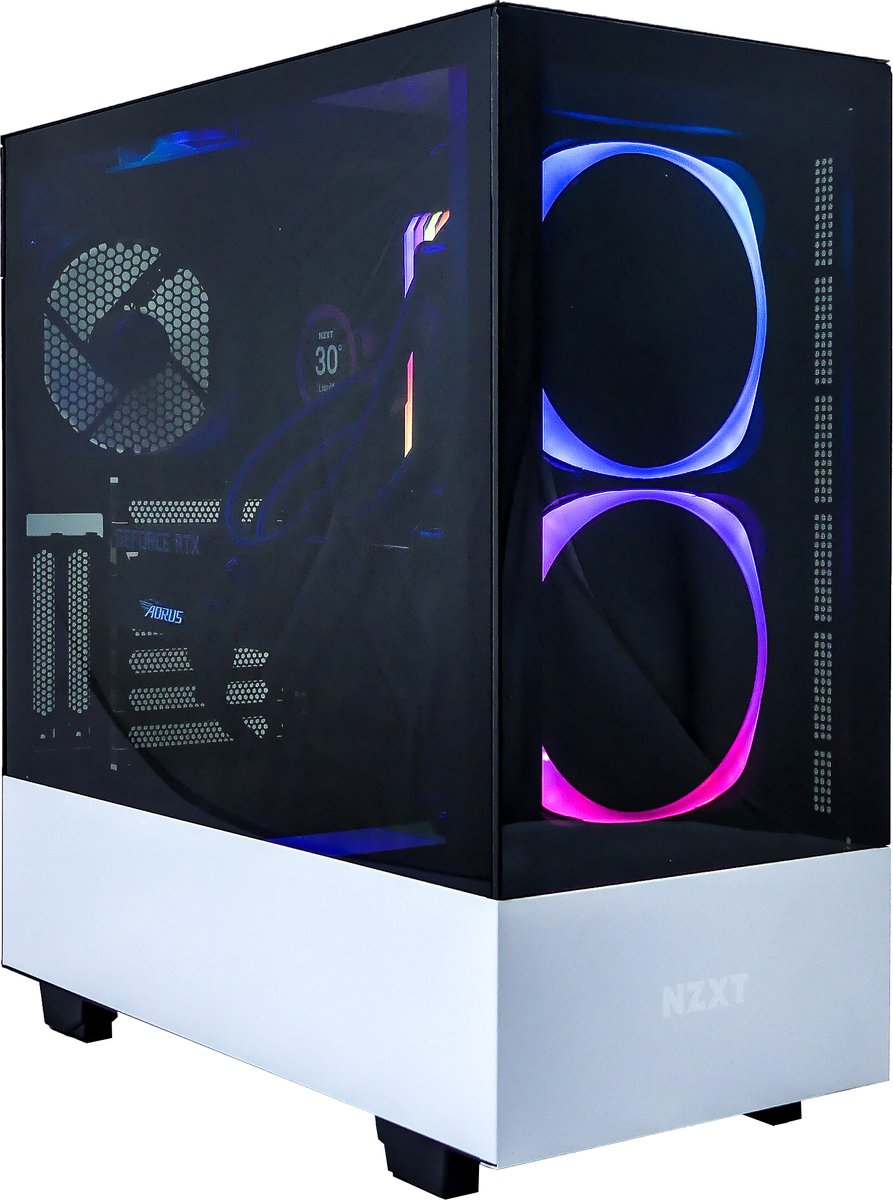 Flow Ryzen 7 5800X LIQUID COOLED High-End Game PC - B550 - RTX 4060 Ti - 32GB RGB RAM - 1TB SSD (M2.0, NVMe) - WIFI - NZXT H5 Flow RGB Wit (8720153605151)