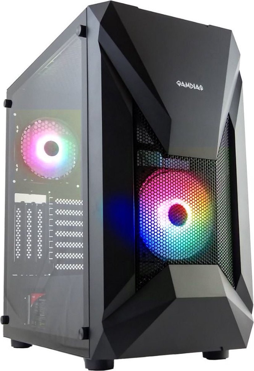 Intel Basic Power PC - Gaming Computer met RGB LED Verlichting - RTX 3050 - 500GB SSD - 8GB RAM - GESCHIKT VOOR FORTNITE, ROBLOX en MINECRAFT HIGH SETTINGS - WIFI - Vampiric A (8720153603171)