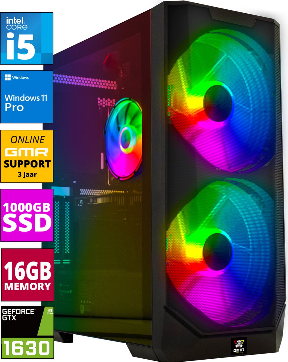 Intel Compleet PC | Intel Core i5 | 16 GB RAM | 1 TB SSD | GTX 1650 | Windows 11 Pro (8721001990153)