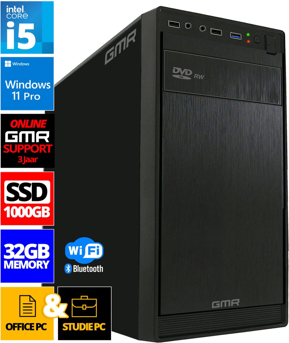 Intel Compleet PC | Intel Core i5 | 32 GB RAM | 1000 GB SSD | Windows 11 Pro (8720663667977)
