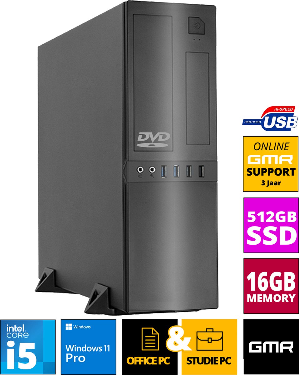 Intel Compleet PC | Intel Core i5 | 8 GB RAM | 500 GB SSD | Windows 11 Pro (8720828103500)