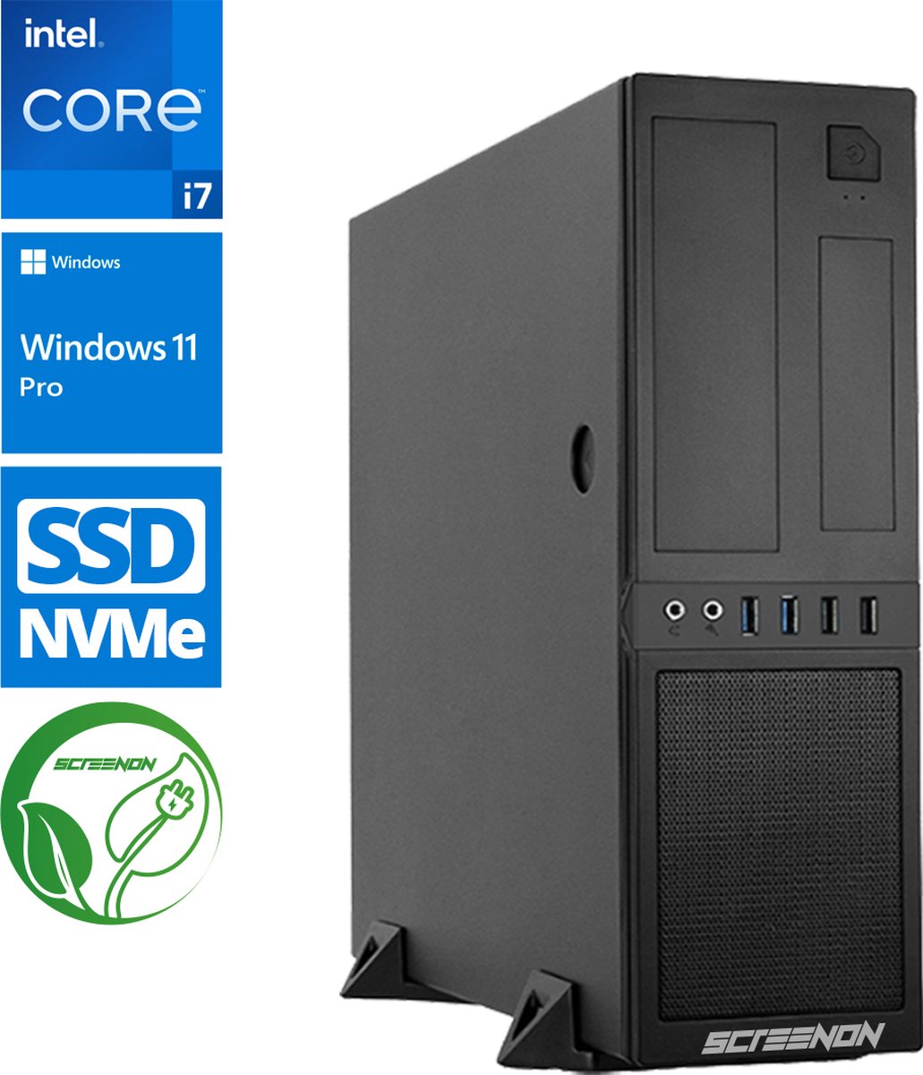 Intel Compleet PC | Intel Core i7 | 16 GB DDR4 | 1 TB SSD | Windows 11 Pro + WiFi & Bluetooth (8720663667069)