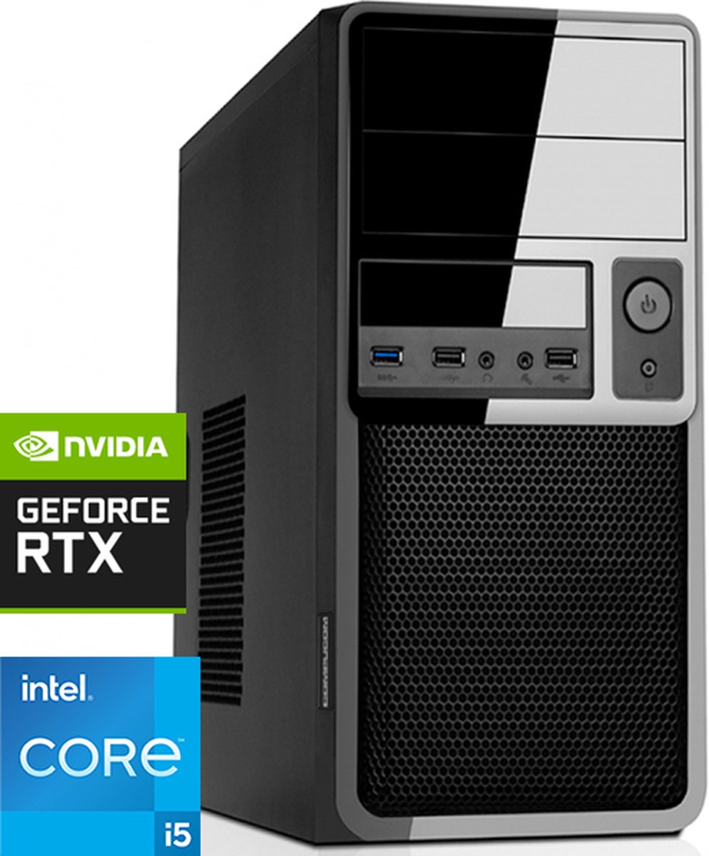 Intel Desktop PC met Core i5F - RTX 3050 - 32GB RAM - 1000GB NVMe M.2 SSD - WiFi - Bluetooth - Windows 11 Pro (DT-372575) (8719925372575)