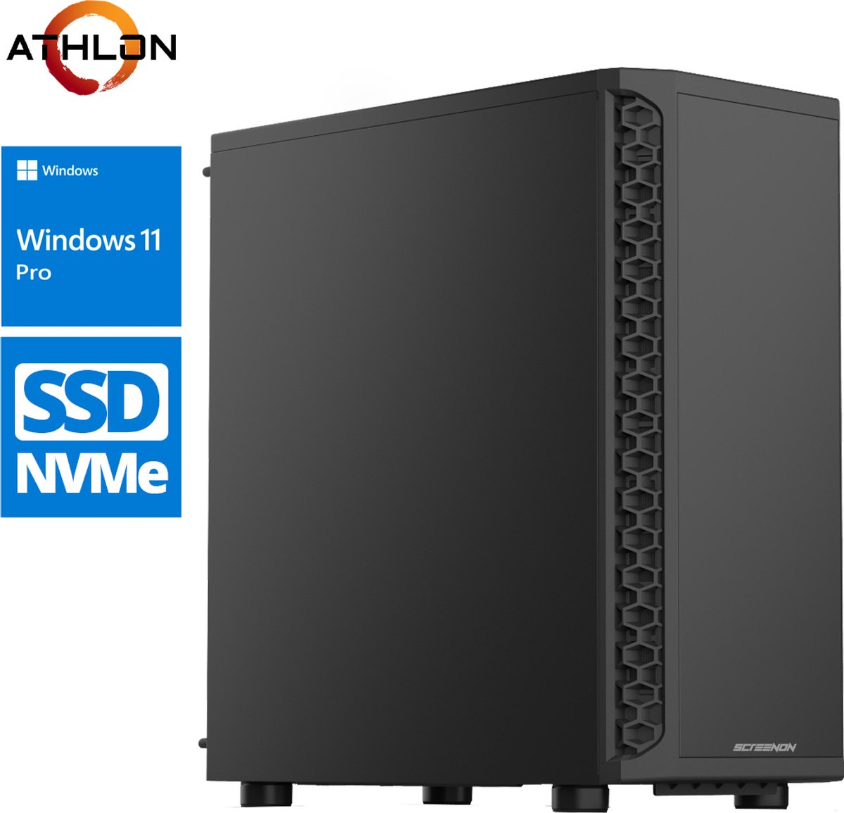 ScreenON - AMD Ryzen 3 - 240GB M.2 SSD - Radeon RX Vega 8 - OfficePC.X100125 + WiFi & Bluetooth (8720211985362)