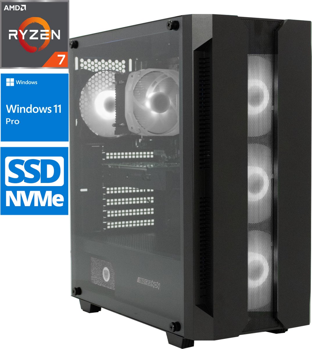ScreenON - Creator - Ryzen 7 - 1TB NVMe SSD + 4TB HDD - 32GB RAM - RTX 3060 - MultimediaPC.M732055 - Wifi & Bluetooth - Cardreader (8720663667595)