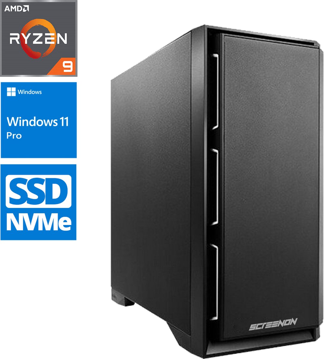 ScreenON - Creator - Ryzen 9 - 1TB M.2 SSD + 4TB HDD - 64GB RAM - RTX 3060 - MultimediaPC.M10471 - Wifi & Bluetooth (8720211980169)