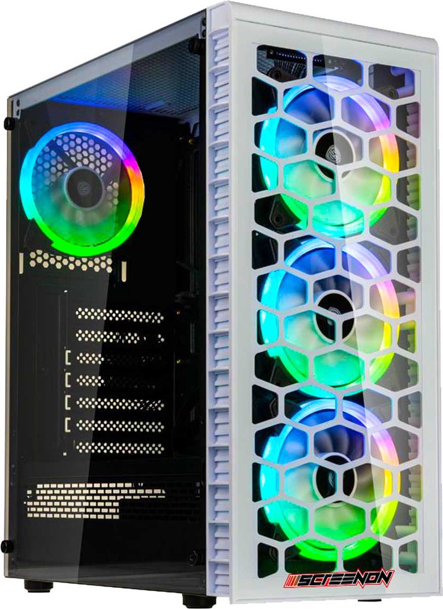 ScreenON - Game Computer / Gaming PC - Ryzen 5 - 500GB M.2 SSD - 16GB RAM - Intel Arc A380 - Game PC TX88544 - Windows 11 (8720994100693)