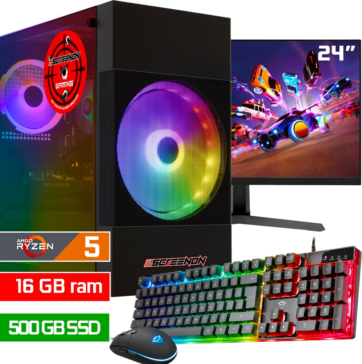 ScreenON - Game Computer / Gaming PC Set (24