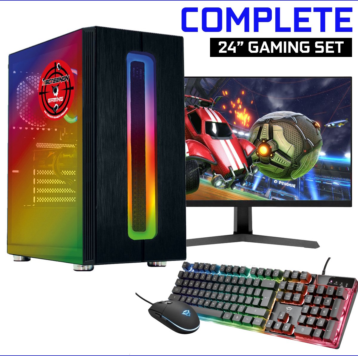 ScreenON - Gaming Set - X200128 - V1 (GamePC.X200128 + 24 Inch Monitor + Toetsenbord + Muis) (8720211985478)