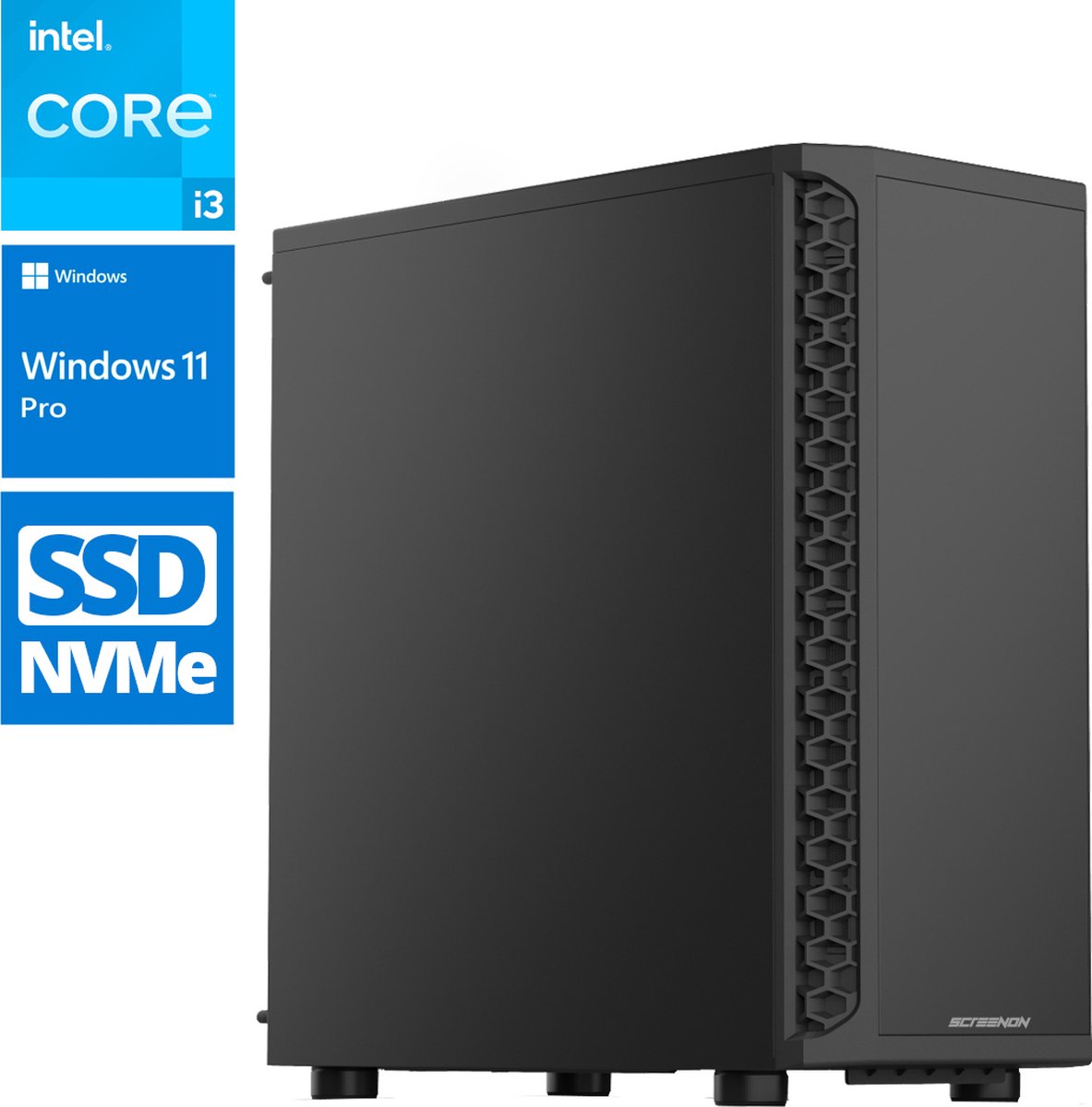 ScreenON - Intel Core i3 - 500GB SSD - GTX 1650 - Home/OfficePC.Z420125 + WiFi & Bluetooth (8720211985966)