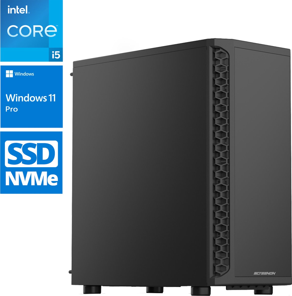 ScreenON - Intel Core i5 - 240GB M.2 SSD - RTX 3060 - Home/OfficePC.Z550125 + WiFi & Bluetooth (8720211986017)