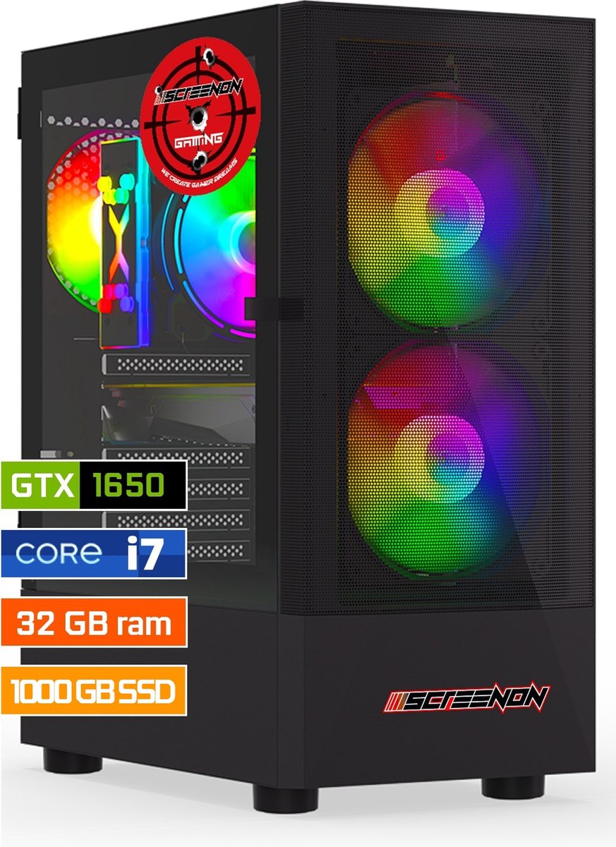 ScreenON - Intel Core i7 - 1024GB SSD - 32GB RAM - GTX 1650 - GamePC.V920235 - Windows 11 (8720211981944)