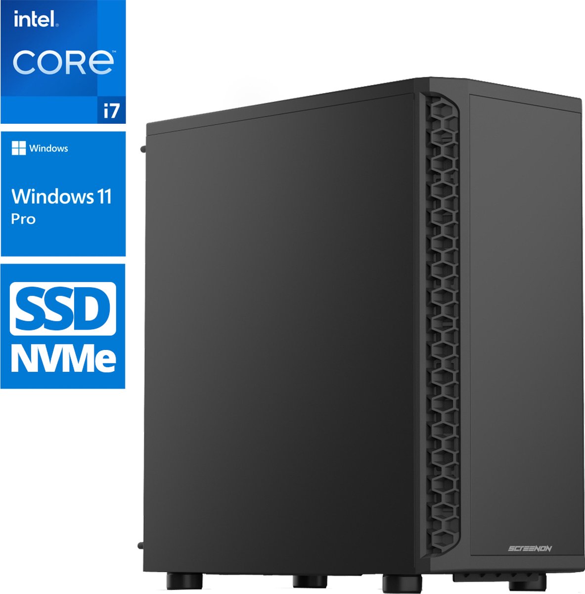 ScreenON - Intel Core i7 - 1TB M.2 SSD - RTX 3060 - Home/OfficePC.Z650125 + WiFi & Bluetooth (8720211986161)