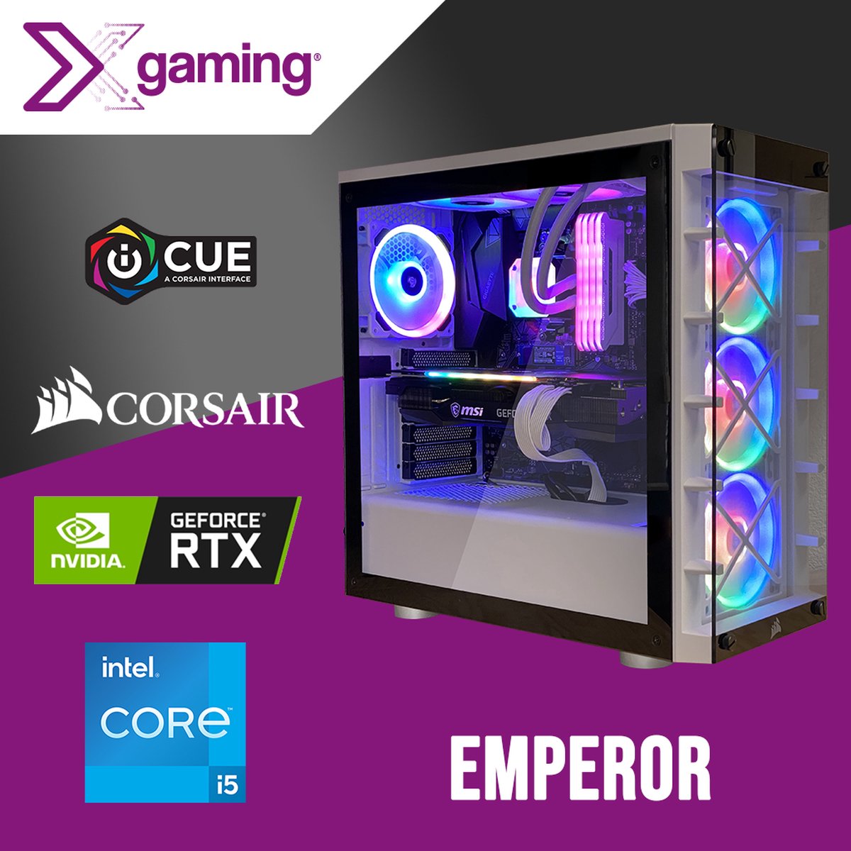 Xgaming Emperor Gaming PC - Intel i5 14600K - Nvidia GeForce RTX 4060 Ti - 32GB - 1TB NVME SSD (8720648542176)