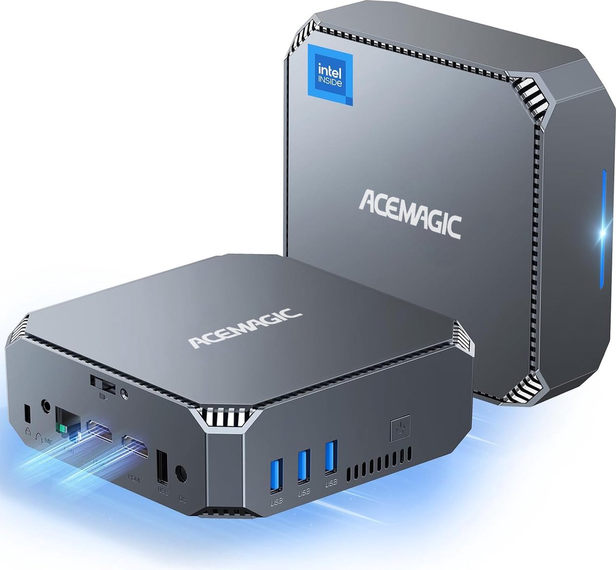 Acemagic AK2 plus Mini PC met Windows, mini pc's met Windows 11 Pro, Mini pc desktops met Intel 12e generatie processor N100 (tot 3.40 GHz), 8GB RAM, 128GB M.2 SSD, WiFi 5 | BT 4.2 |4KUHD (8721052200171)