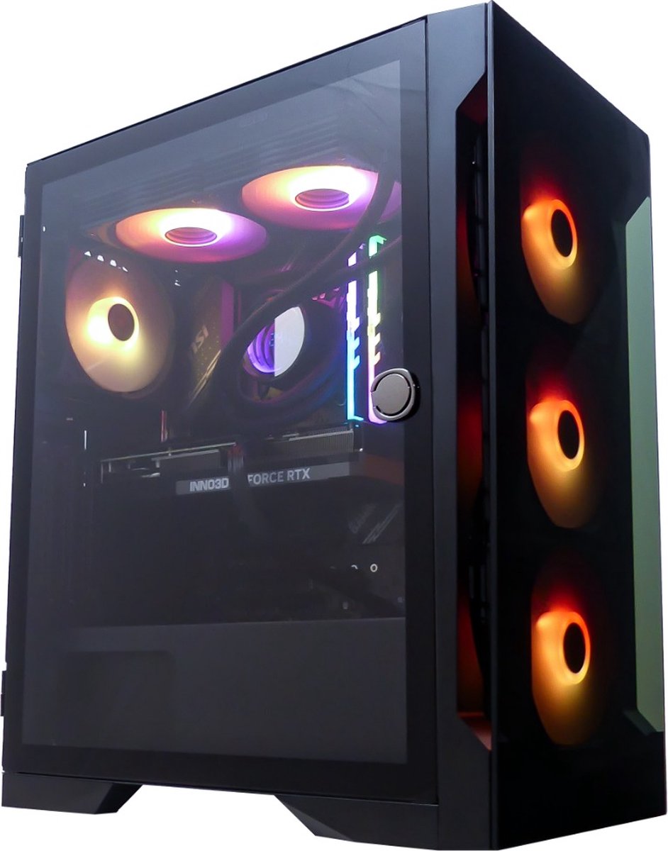 BitBull i5 14400 10-Core Game PC - GeForce RTX 4060 ti 8GB - Liquid Cooled - 4.7GHz TURBO - 1TB Samsung EVO M2 SSD - 32GB DDR5 RGB RAM - WiFi 6E|Bluetooth 5.3 - Windows 11 Professional (8720937100957)