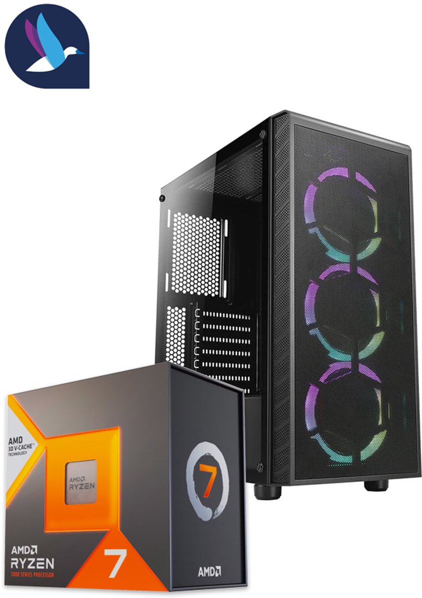 AZZA Prime ARGB Gaming PC | AMD Ryzen 7 - 7800X3D | Geforce RTX 5070 - 12 GB GDDR7 | 32 GB DDR5 | 1 TB SSD - NVME | WiFi | Bluetooth | Windows 11 Pro (8721161189763)