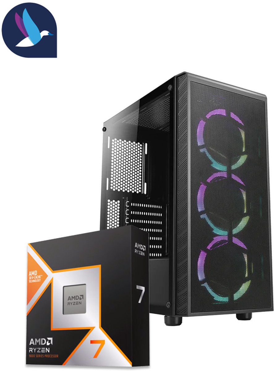 AZZA Prime ARGB Gaming PC | AMD Ryzen 7 - 9800X3D | Geforce RTX 5070 - 12 GB GDDR7 | 32 GB DDR5 | 1 TB SSD - NVME | WiFi | Bluetooth | Windows 11 Pro (8721161189770)