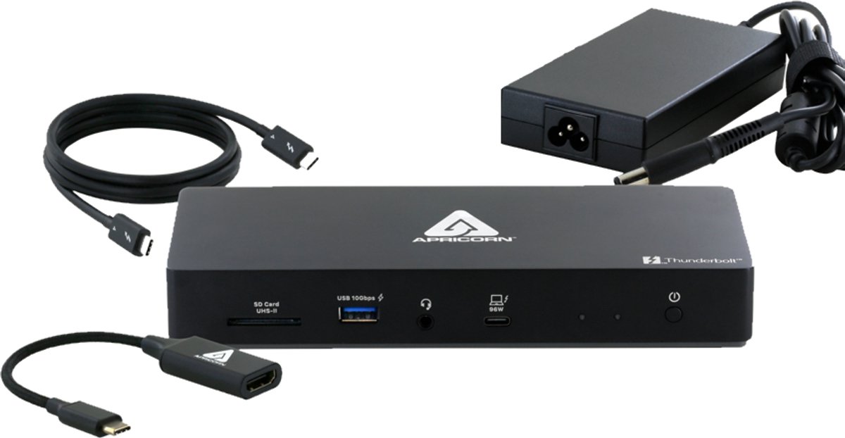 Aegis Thunderbolt 4 Docking Station - De Ultieme Alles-in-één Oplossing voor Laptop en MacBook | Supersnelle 40Gbps Connectiviteit | 11 Poorten, Inclusief HDMI, SD, Ethernet en meer! (0708326915588)