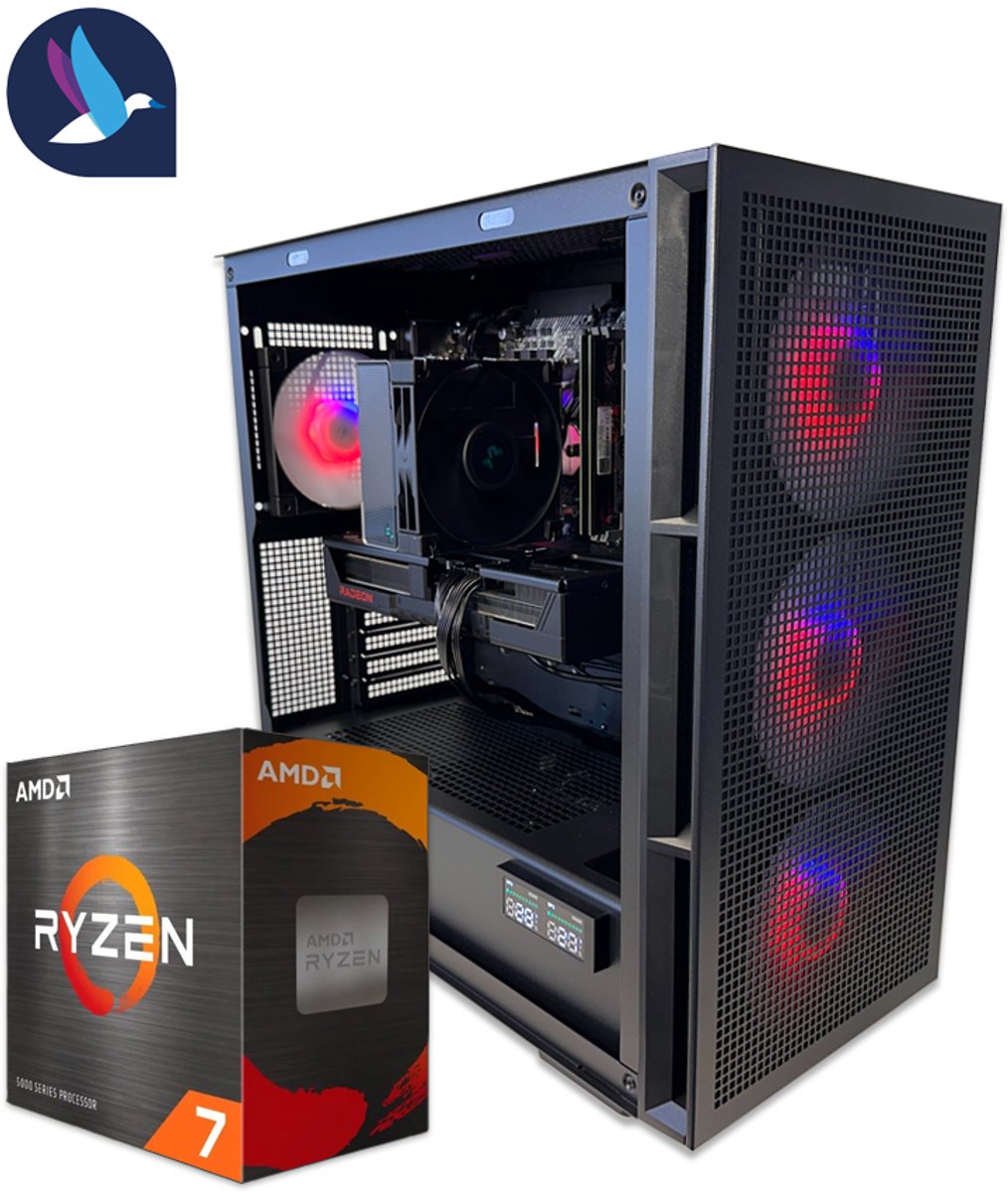 DeepCool VIII ARGB Gaming PC | AMD Ryzen 7 - 5700X | AMD Radeon RX 9070 XT - 16 GB GDDR6 | 32 GB DDR4 | 1 TB SSD - NVME | Windows 11 Pro (8721161189664)
