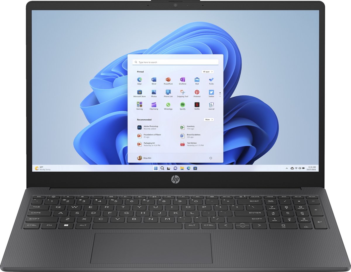 HP 15-fd0064nf laptop-pc - 15.6 FHD - Core i3-N305 - 8GB RAM - 256GB SSD-opslag - Windows 11 - AZERTY (0198122513093)