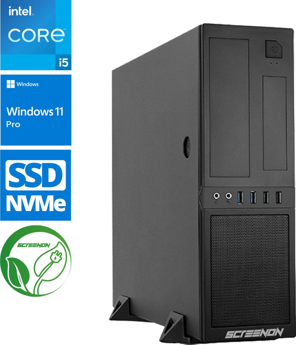 Intel Compleet PC | Intel Core i5 | 16 GB DDR4 | 500 GB SSD | Windows 11 Pro + WiFi & Bluetooth (8720663666994)