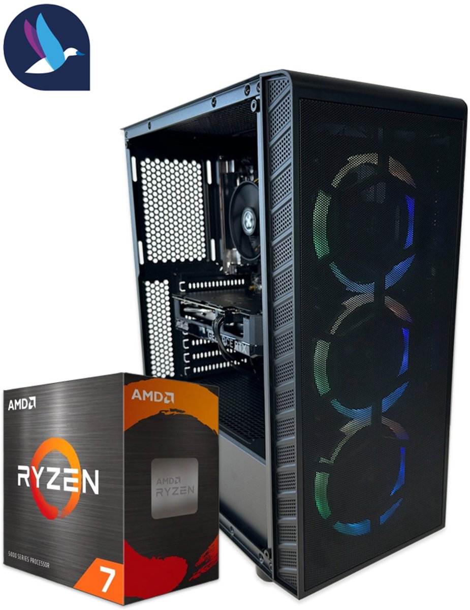 AZZA Prime ARGB Gaming PC | AMD Ryzen 7 - 5700X | GeForce RTX 5060 Ti - 16 GDDR7 | 32 GB DDR4 | 1 TB SSD - NVME | Windows 11 Pro (8721161188490)