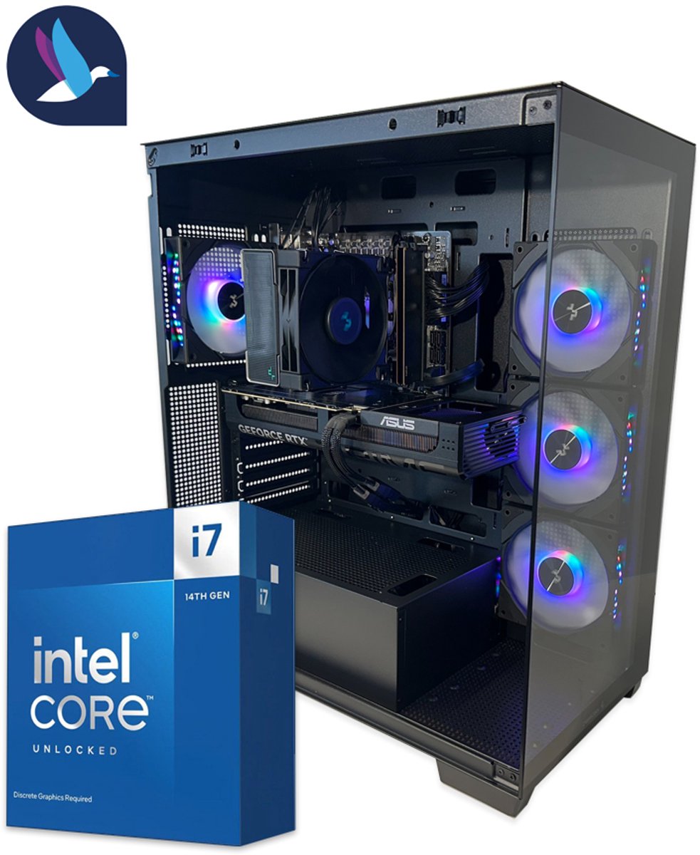 DeepCool III ARGB Gaming PC | Intel Core i7-14700KF | GeForce RTX 5060 Ti - 16 GB GDDR7 | 32 GB DDR5 | 1 TB SSD - NVMe | WiFi | Bluetooth | Windows 11 Pro (8721161188421)