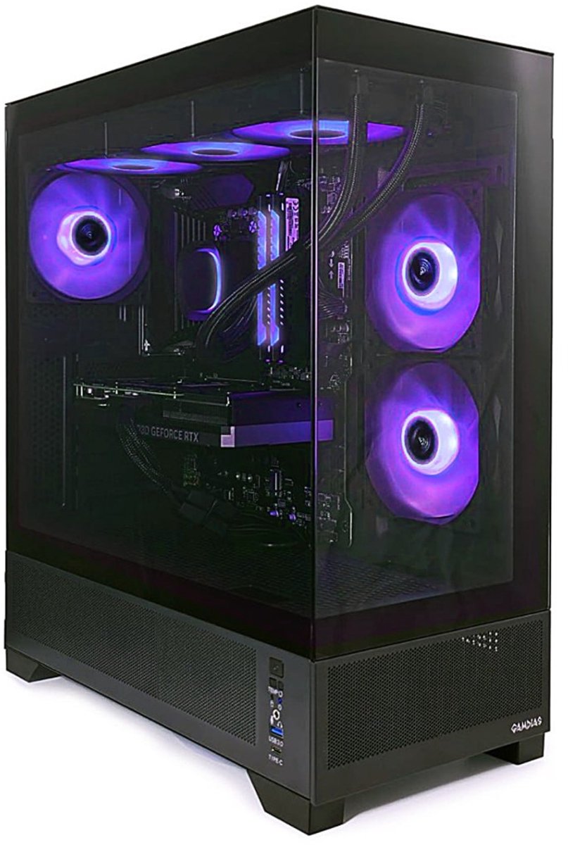 AMD Ryzen 5 7600X High-End 360 LIQUID COOLED Game PC - RTX 5070 ti 16GB - 32GB DDR5 RAM - 1TB M2.0 NVMe SSD - Wifi 6E|Bluetooth 5.3|LAN 2.5Gbps - Gigabyte B650 Gaming X AX - Win11 PRO - Gamdias Atlas M1 Black Aquarium Case (8720937110130)