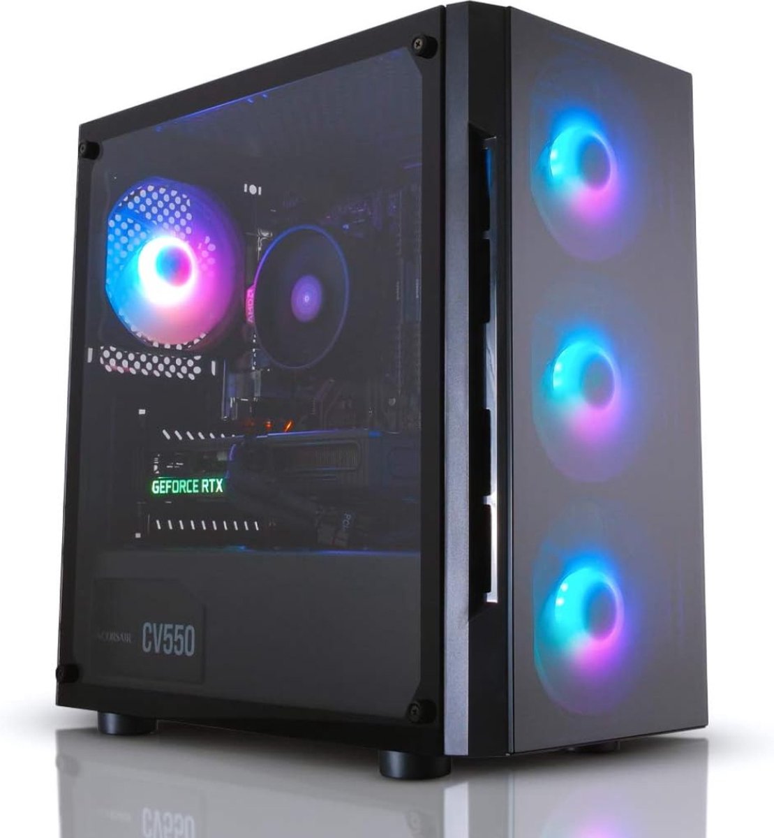 Gaming Desktop-PC Intel 11400F · NVIDIA RTX 3060 12 GB · 16 GB DDR4 RAM · 240 GB SSD · HDD 1 TB · WiFi · Windows 11 - Krachtige Gaming en Productiecomputer (8721022164199)