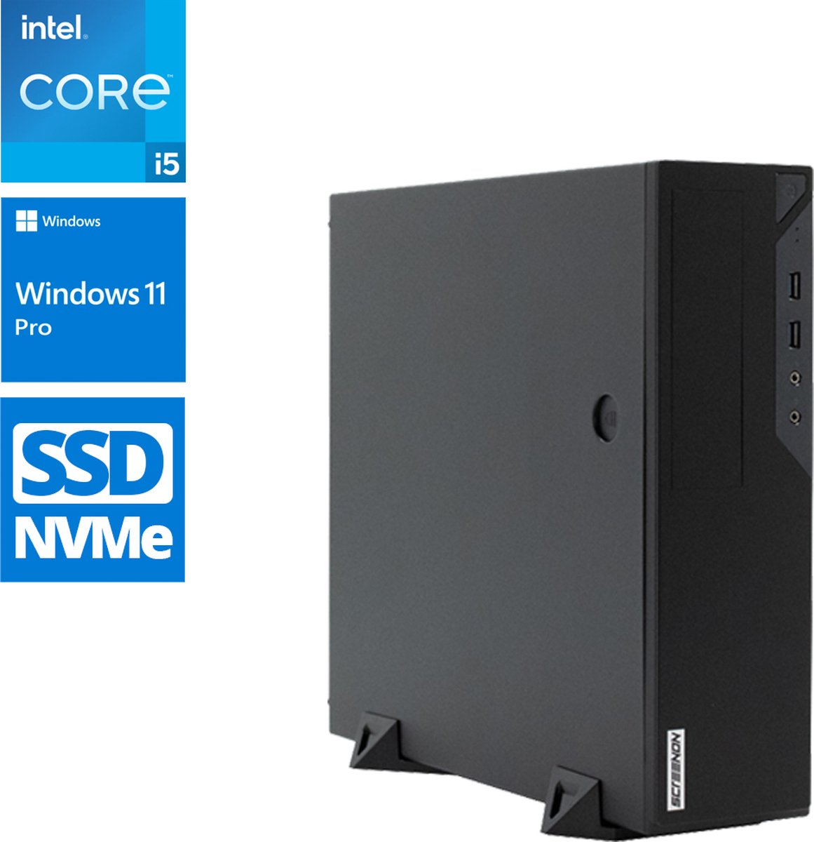Intel Compleet PC | Intel Core i5 | 16 GB DDR4 | 1 TB SSD - NVMe | Windows 11 Pro + WiFi & Bluetooth (8720663667526)