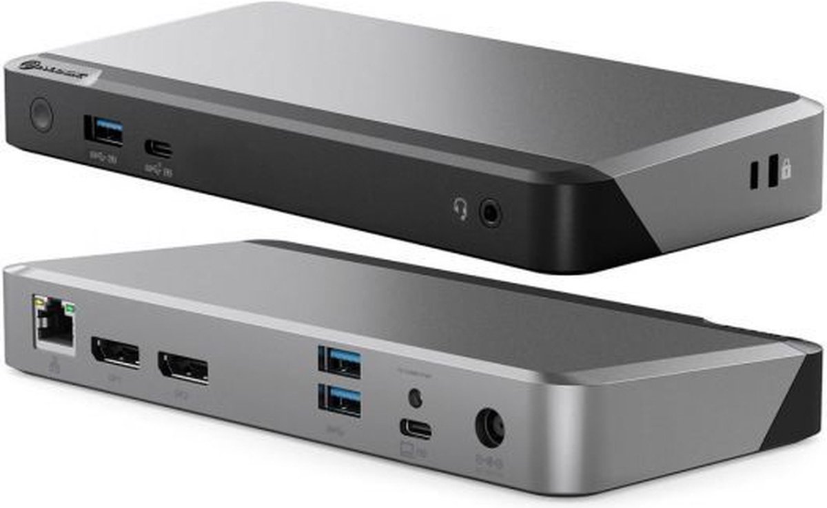 ALOGIC DUPRMX2-100 laptop dock & poortreplicator Bedraad USB 3.2 Gen 1 (3.1 Gen 1) Type-C Grijs, Zwart (9350784025531)