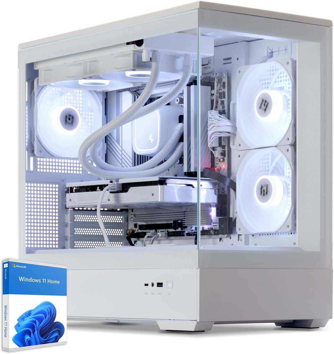 Sedatech Advanced Gaming PC Waterkoeling White Edition · AMD Ryzen 5 7500F 6x 3.7GHz · Geforce RTX5070 · 32Gb DDR5 · 2Tb SSD M.2 · Wi-fi · Bluetooth, USB C · Windows 11 · Desktop computer (4070226009367)