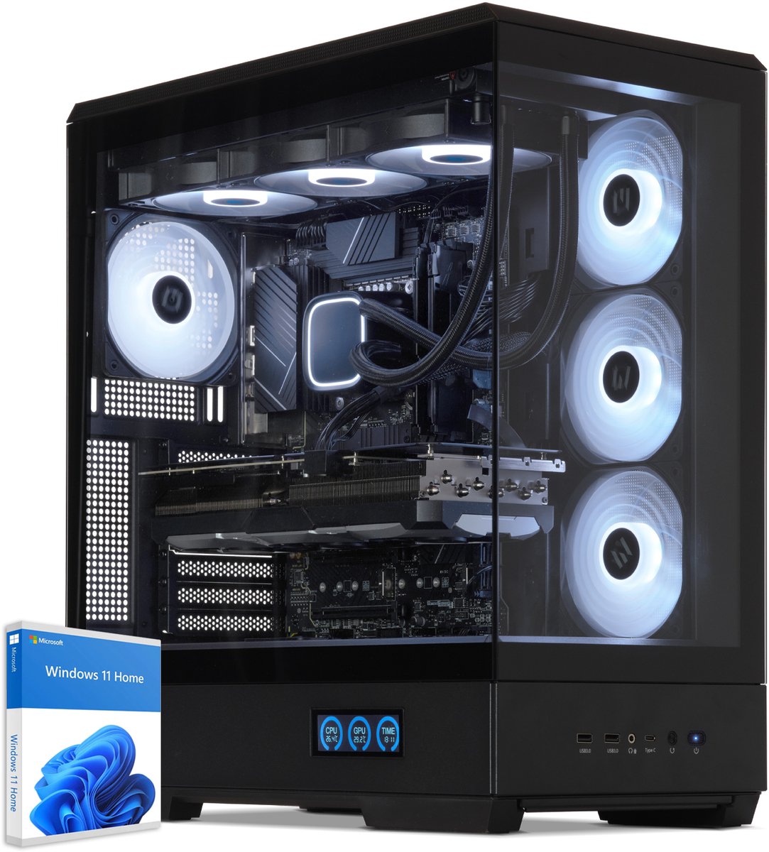 Sedatech Pro Gaming PC Waterkoeling XL Vision · AMD Ryzen 9 9900X3D 12x 4.4GHz · Geforce RTX5080 · 32Gb DDR5 · 2Tb SSD M.2 · Wi-fi · Bluetooth, USB 3.2 · Windows 11 · Desktop computer (4056763917648)
