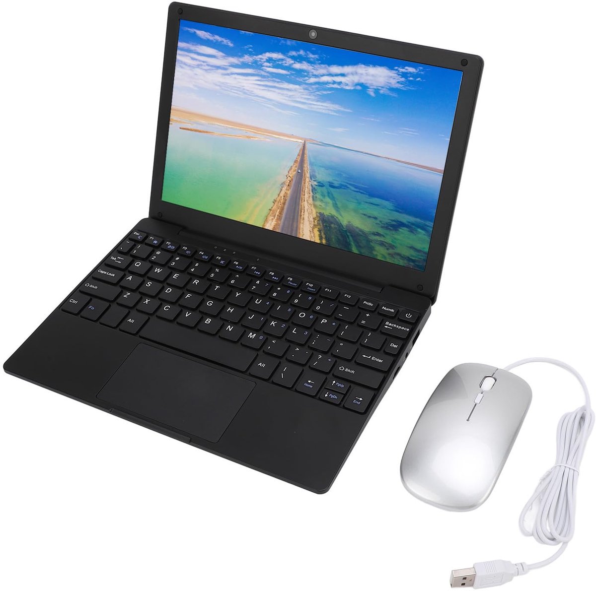 10.1 Inch IPS 1280x800 Screen, Type C Charging Ultra Slim Computer for 12, Lightweight Study Entertainment Assistant with Mouse (EU Plug 4GB + 128GB) (6154453844866)