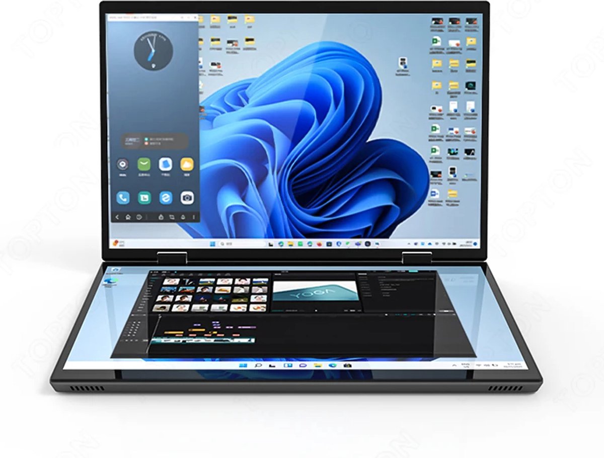 Elementkey TouchMaster Pro - 14 Inch Tablet + Laptop In 1 - Intel® Processor N95 12th Gen - 360° Touch Dual Scherm - Windows 11 PRO - 16GB DDR4 RAM - 1TB SSD - Stylus Pen - Zwart (8720118321645)