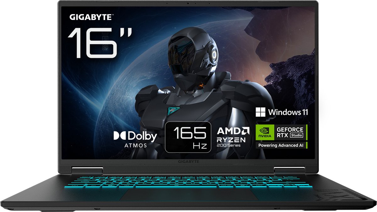 GIGABYTE GAMING A16 3VHK3EE894SH - Gaming Laptop - 16 inch - RTX 5060 - Ryzen 7 - 16GB/1TB (4719331766313)
