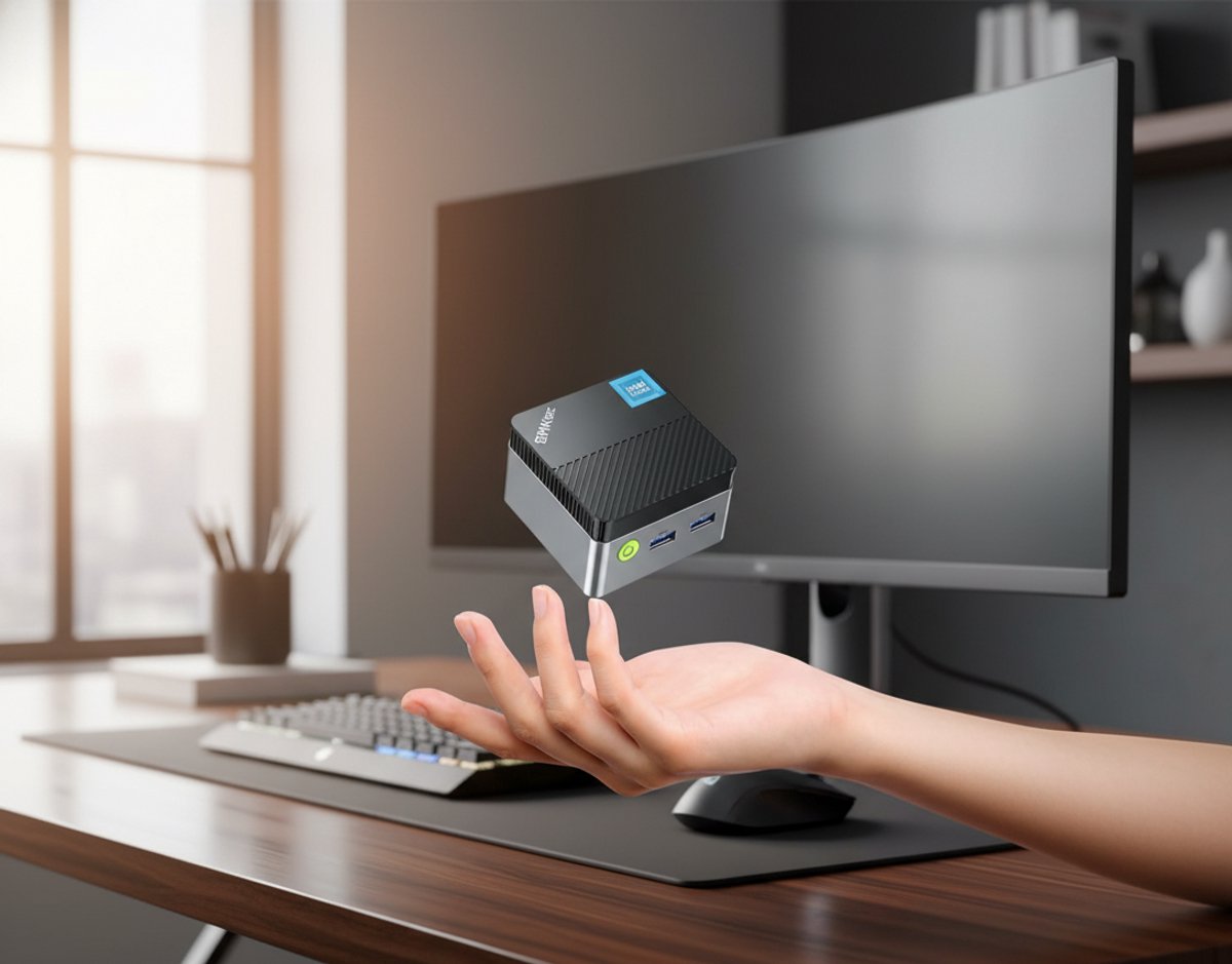 PowerBox G5 Pro Mini PC - Intel 12e Gen N97 (tot 3.6GHz) - 12GB DDR5 + 256GB SSD - Windows 11 Pro - Dual HDMI 4K - Ultra Stil - Compacte Mini Desktop Computer voor Kantoor, Gaming & Entertainment IndustrialHome (9505162698856)