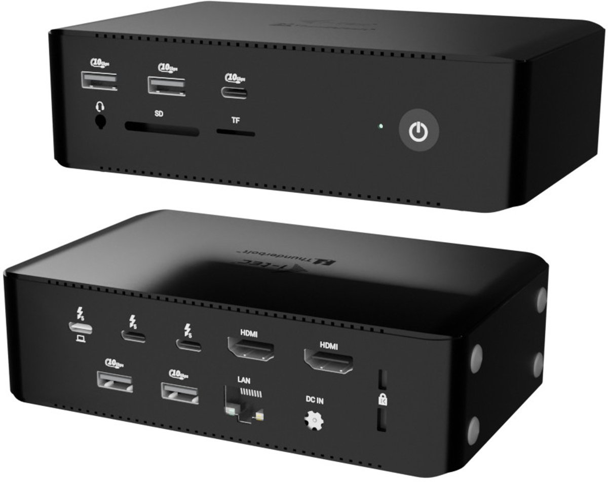 i-tec Thunderbolt5 Quattro Display Docking Station, 5x USB, 2.5 GLAN + Power Delivery 140W (8595611707308)