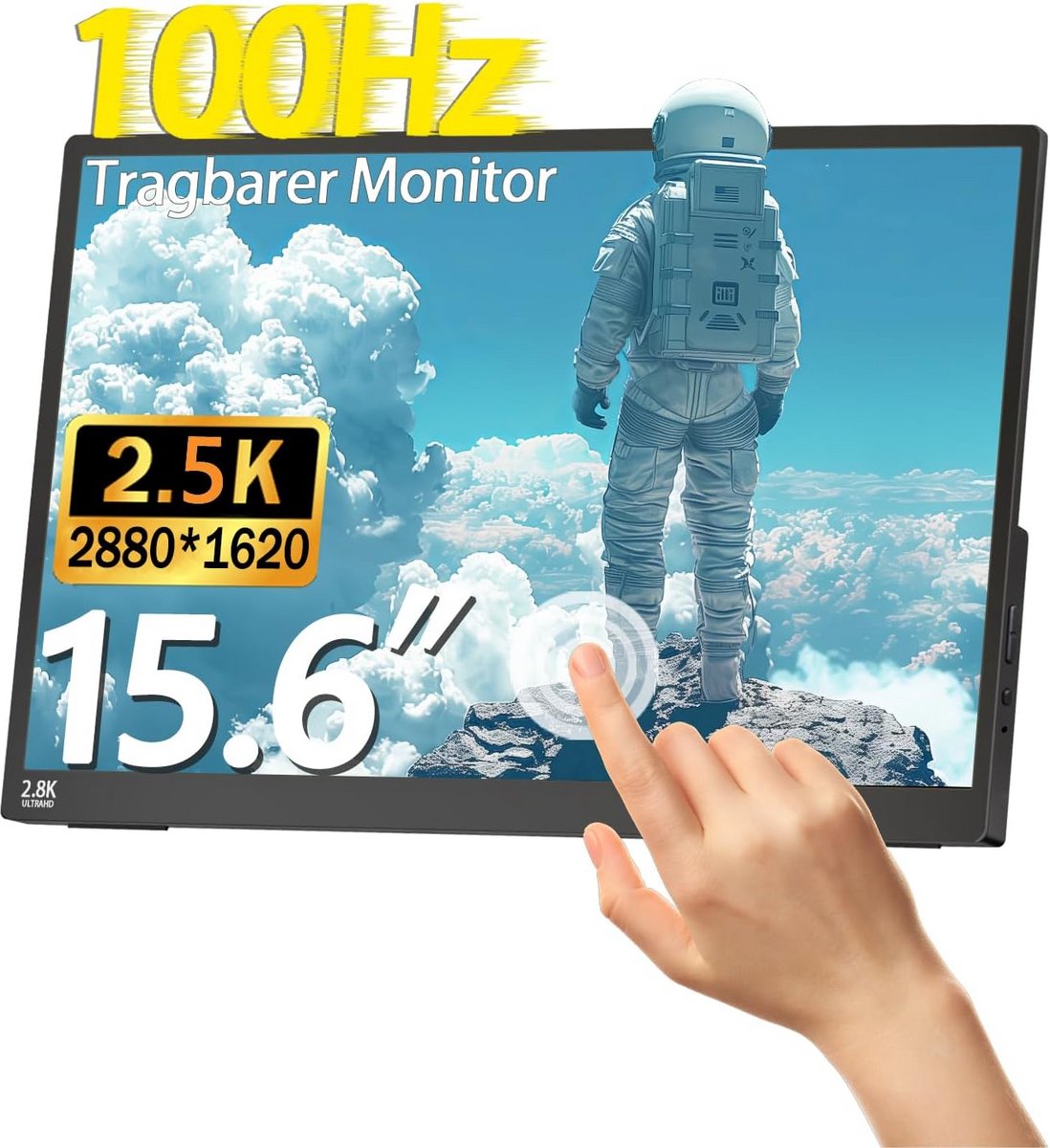 15.6 Inch 2.5K Touchscreen Monitor - 100Hz IPS Portable Beeldscherm voor Laptop, PC & Smartphone (9101040523892)
