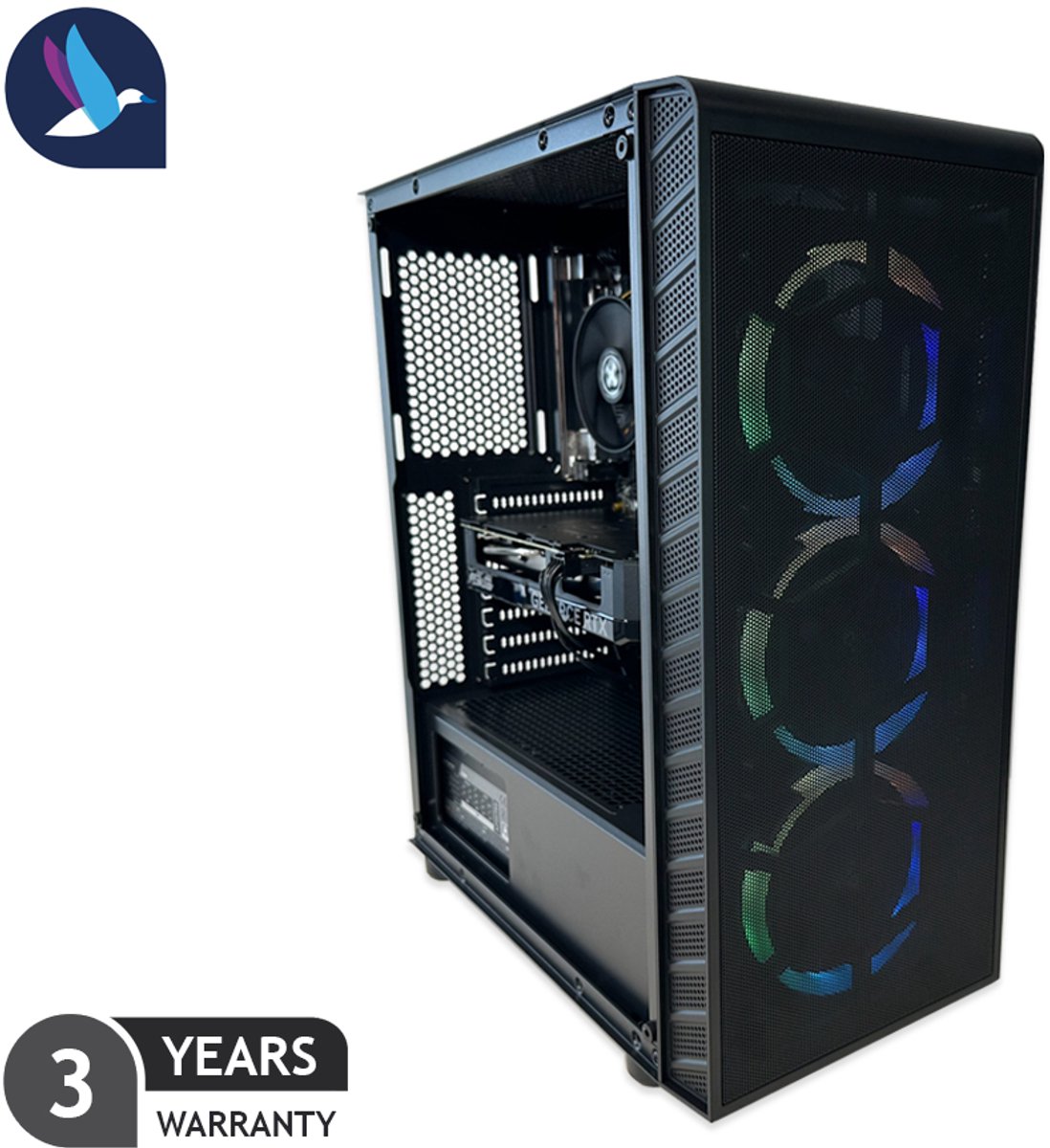 AZZA Prime ARGB Gaming PC | AMD Ryzen 7 - 5700X | GeForce RTX 5070 Ti - 16 GDDR7 | 32 GB DDR4 | 1 TB SSD - NVME | Windows 11 Pro (8721447841187)