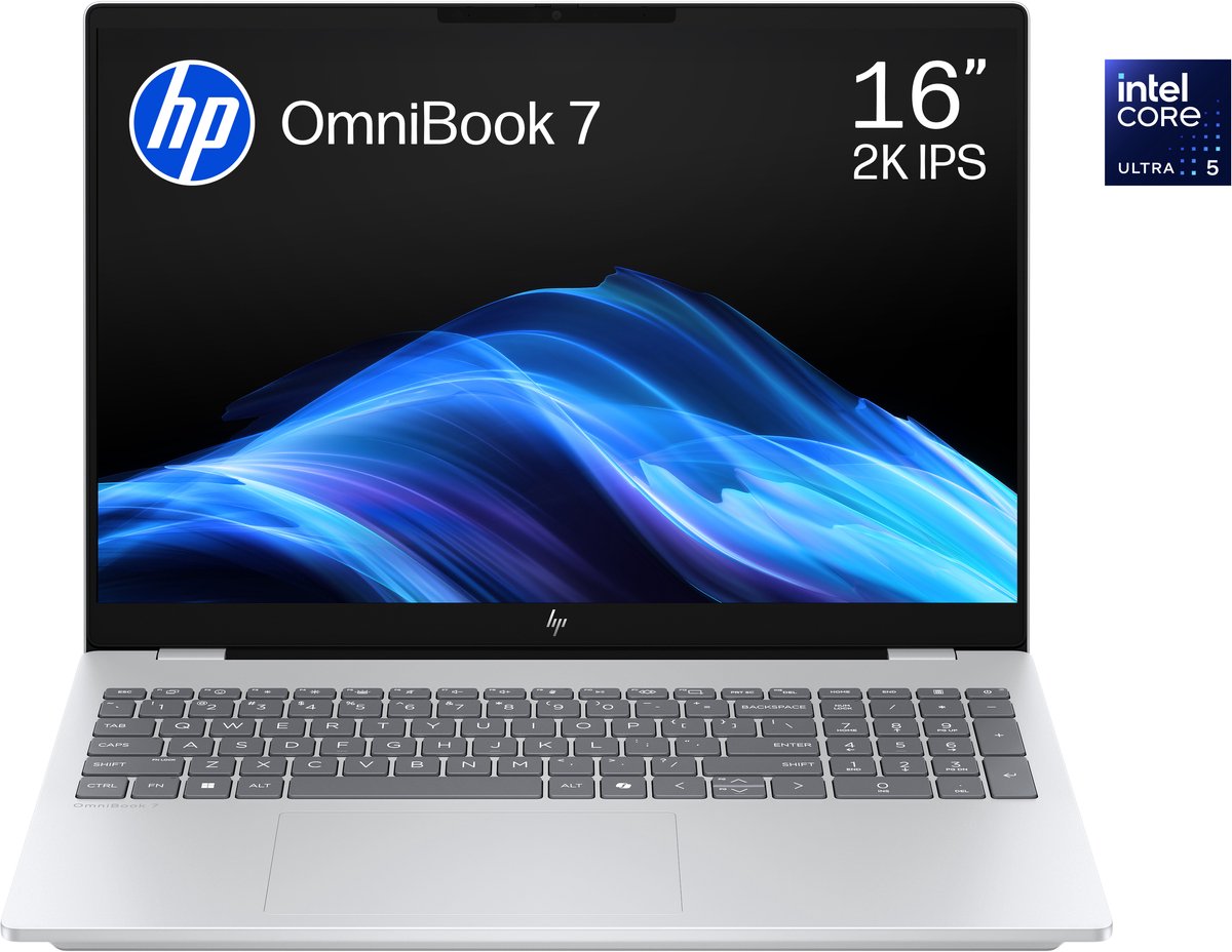 HP OmniBook 7 16-az0751nb - Laptop - 16 inch - 1,91 kg - Intel® Core™ 5 processor 210H - 16GB RAM - 512GB SSD - azerty - Full HD (0199251891342)