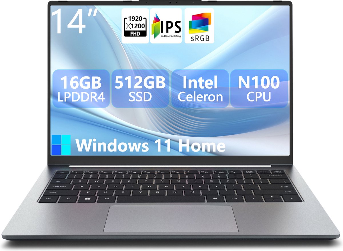Hot Pepper Chili R14B Laptop 14'' - 512 GB SSD - Windows 11 Home - 16 GB RAM (8720892369987)